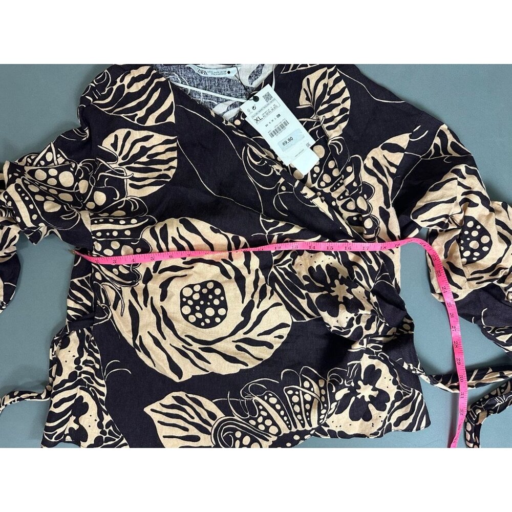 NWT ZARA WOMEN'S Linen Blend Long Printed Skirt + Blouse Suit 2 Pieces XL - Picture 13 of 13